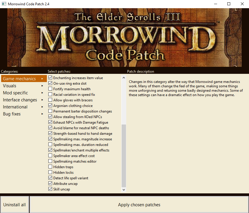 morrowind unofficial morrowind patch project 1.6.5